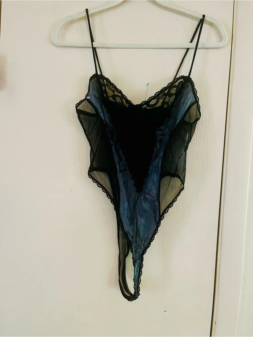 VTG Hand Dyed Silk Lace Fairygoth Boudoir Vixen Festival Black Lingere Teddy M - Picture 2 of 8
